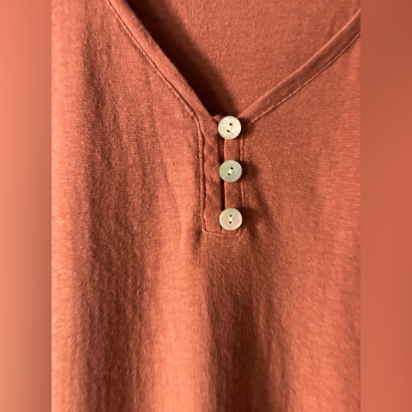Pure Jill | Hemp Cotton Henley Tee | Rust | M 🍂👕 - Picture 9 of 9